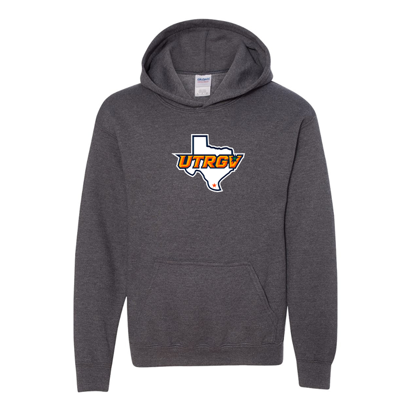Youth UTRGV Vaqueros Gildan Heavy Blend  Hooded Sweatshirt